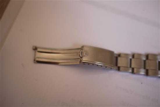 A gentlemans 1950s stainless steel Rolex Oysterdate Precision manual wind wrist watch,